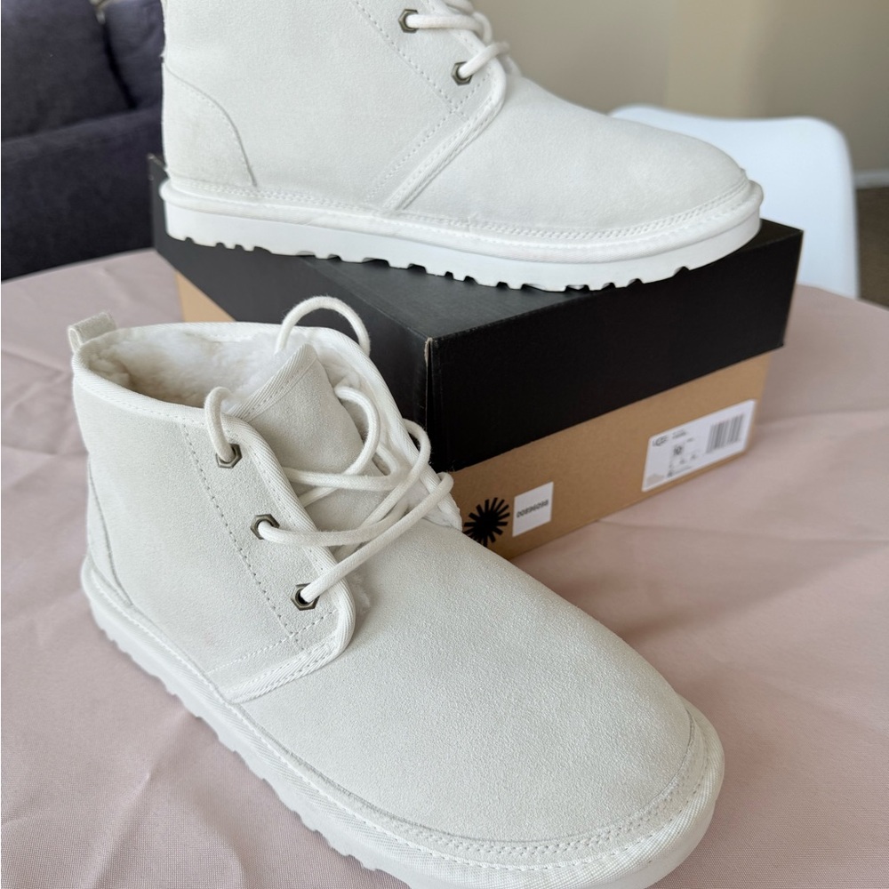 UGG White Suede Ankle Boots